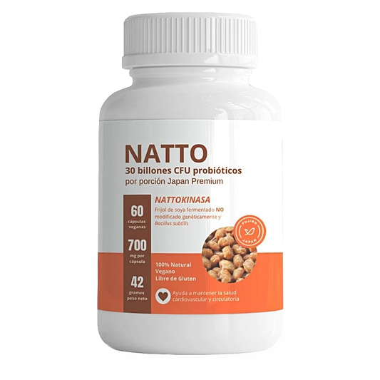 Natto- Nattokinasa, Probióticos, 30 UFC, 60 caps