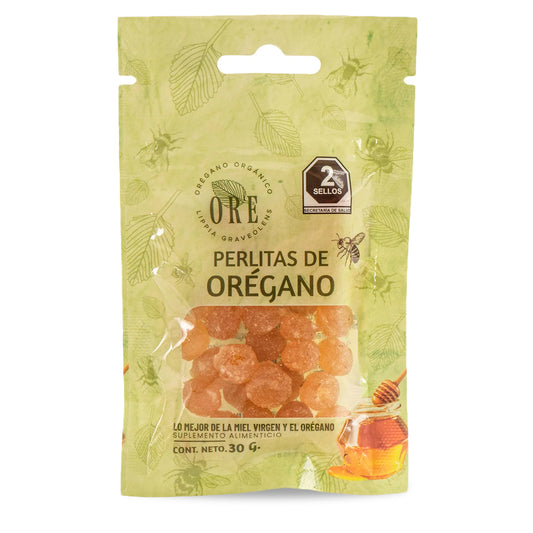 Perlitas, Miel de Abeja y Orégano, 30 g
