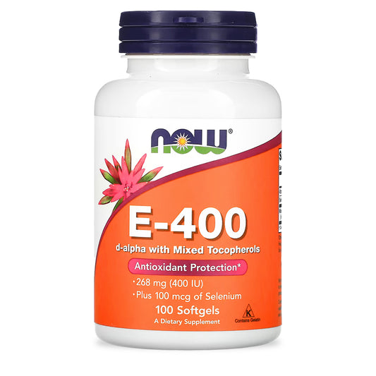 Vitamina E-400, D-alfa con Tocoferoles Mixtos, 100 caps