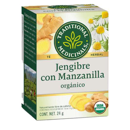 Té Orgánico, Jengibre con Manzanilla, 16 bolsitas