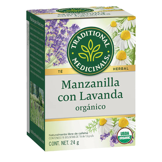 Té Orgánico, Manzanilla con Lavanda, 16 bolsitas