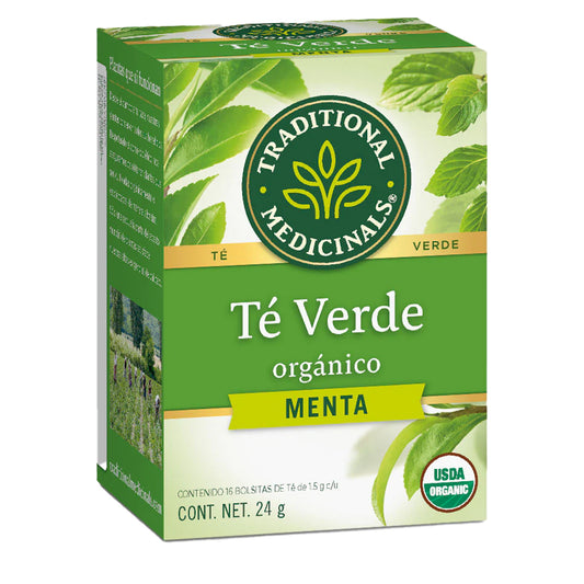 Té Verde Orgánico con Menta, 16 bolsitas
