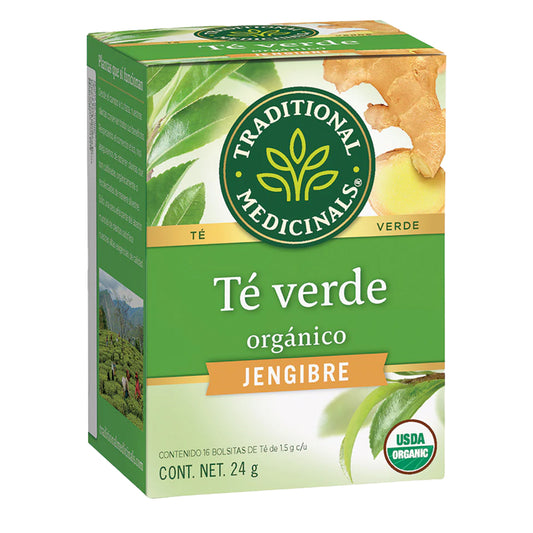 Té Verde Orgánico con Jengibre, 16 bolsitas