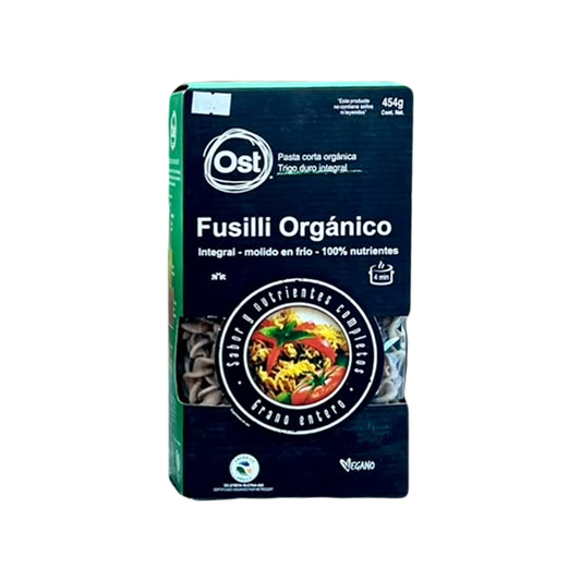 Pasta Fusilli Integral Orgánico, 454 g