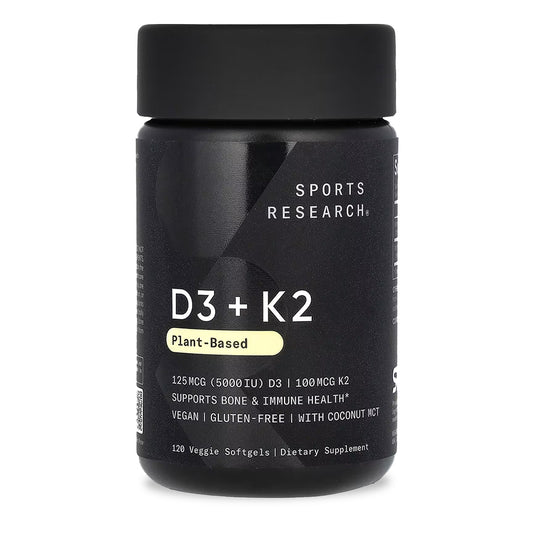 Vitamina D3 (5000 UI) + K2, Vegana, 120 caps