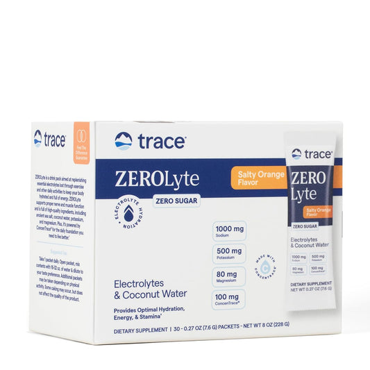 Zerolyte, Electrolitos + Aceite de Coco, Naranja, 30 pzas