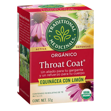 Té Orgánico, Throat Coat, Equinácea con Limón, 16 bolsitas