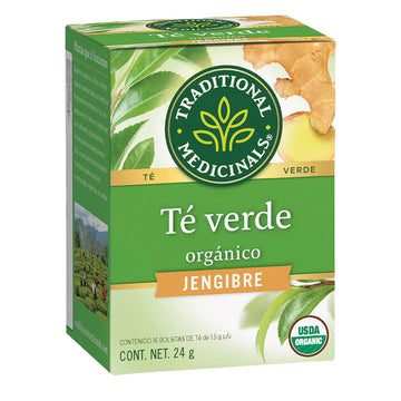 Té Verde Orgánico con Jengibre, 16 bolsitas
