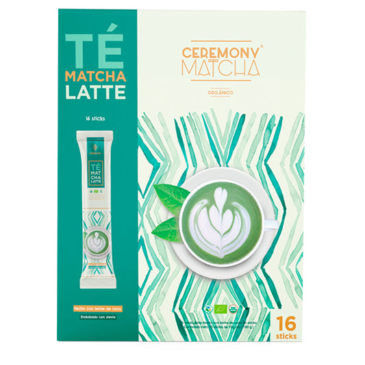 Té Matcha Latte con Stevia, 16 sticks