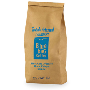 Blue Bag Coffee, Café 100 % Orgánico, Grano, 500 g