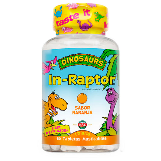 Dinosaurs, In-Raptor, Vitamina A,C y Zinc para Niños, 60 tabs masticables
