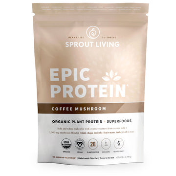 Sprout Living, Epic Protein, Coffee Mushroom, 494 g