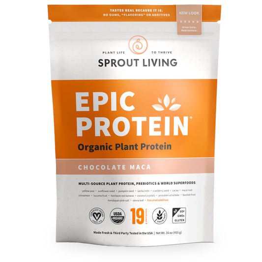 Sprout Living, Epic Protein, Chocolate Maca, 455 g