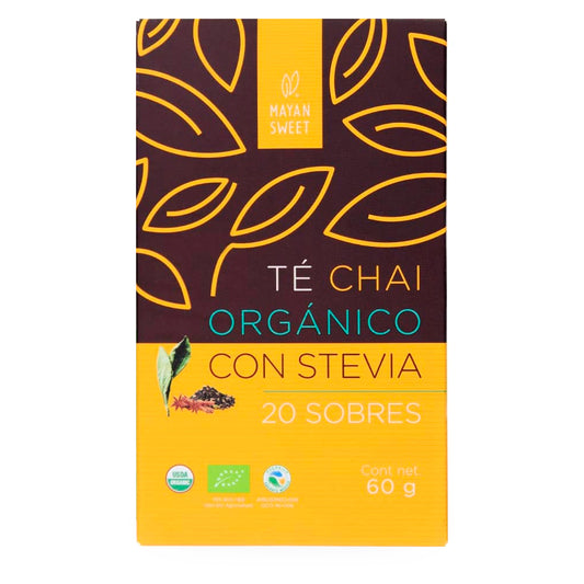Mayan Sweet, Té Chai con Stevia, 20 sobres